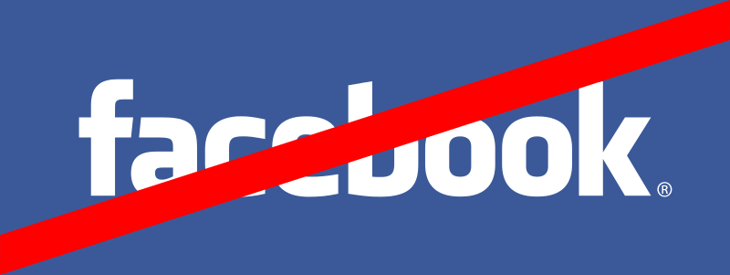Logo di Facebook sbarrato